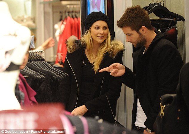Having an input: Josh was a big support as he helped new girlfriend Stephanie choose some lace and satin undergarments