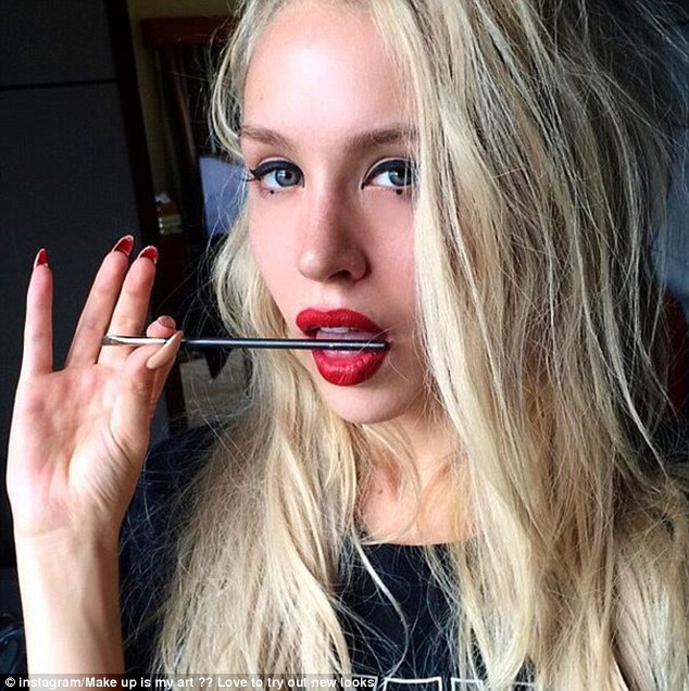 Red hot! Later in the day she decided to work on her beauty look, posting a snap to Instagram, she showed followers her the end result