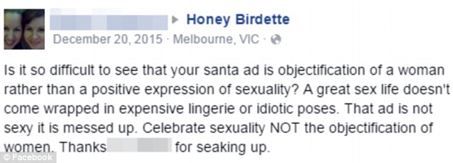One woman believed the Christmas campaign celebrated the objectification of women rather than sexuality