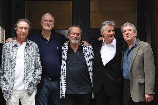 Comedy stars: Eric Idle, John Cleese, Terry Gilliam, Michael Palin and Terry Jones Members of British comedy troupe Monty Python