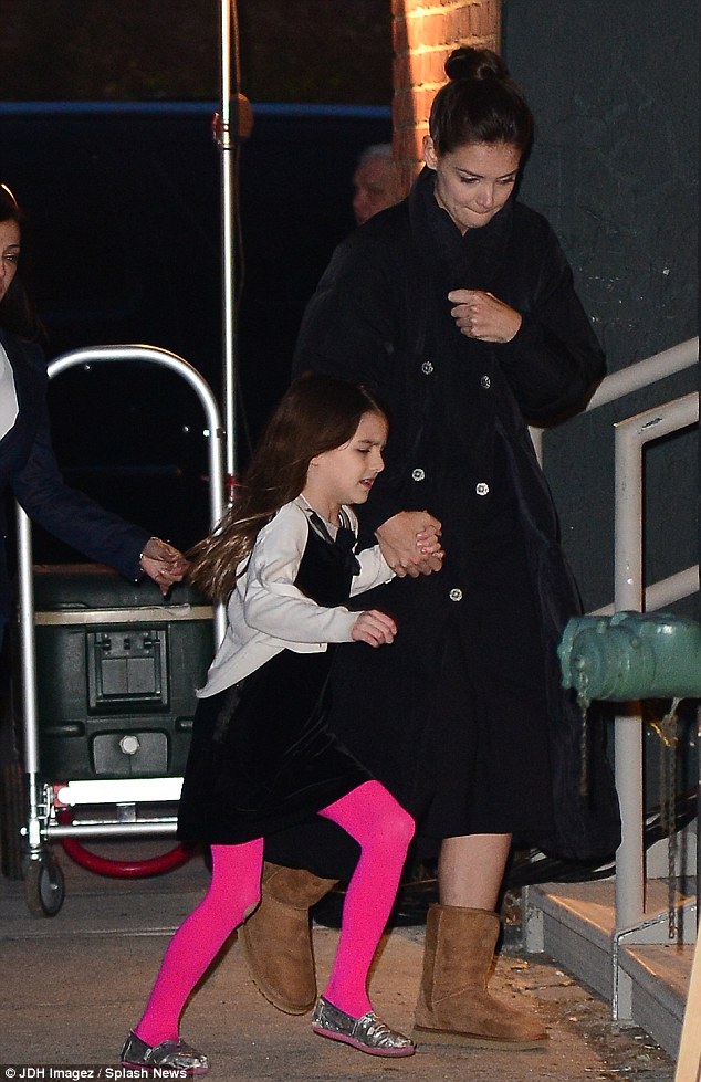 Baby it's cold outside: To shoot, the Dawson's Creek star had to wear a dress so wrapped up in a big jacket until, the very last minute