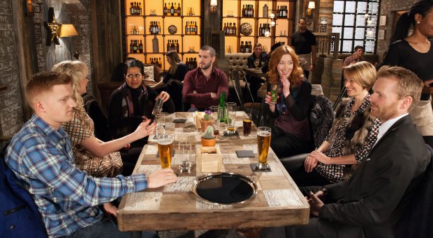 FROM ITV STRICT EMBARGO - No Use Before Tuesday 9 February 2016 Coronation Street - Ep 8841 Wednesday 17 February 2015 Aidan Connor [SHAYNE WARD] and the ODriscolls are impressed with Sinead Tinkers [KATIE McGLYNN] modelling skills whilst Chesney Brown [SAM ASTON] remains uneasy. Walking on air, Sinead reveals the photographer has offered her another job, modelling for a catalogue. How will Chesney feel about this? Picture contact: david.crook@itv.com on 0161 952 6214 Photographer - Mark Bruce This photograph is (C) ITV Plc and can only be reproduced for editorial purposes directly in connection with the programme or event mentioned above, or ITV plc. Once made available by ITV plc Picture Desk, this photograph can be reproduced once only up until the transmission [TX] date and no reproduction fee will be charged. Any subsequent usage may incur a fee. This photograph must not be manipulated [excluding basic cropping] in a manner which alters the visual appearance of the person photographed deemed detrimental or inappropriate by ITV plc Picture Desk. This photograph must not be syndicated to any other company, publication or website, or permanently archived, without the express written permission of ITV Plc Picture Desk. Full Terms and conditions are available on the website www.itvpictur