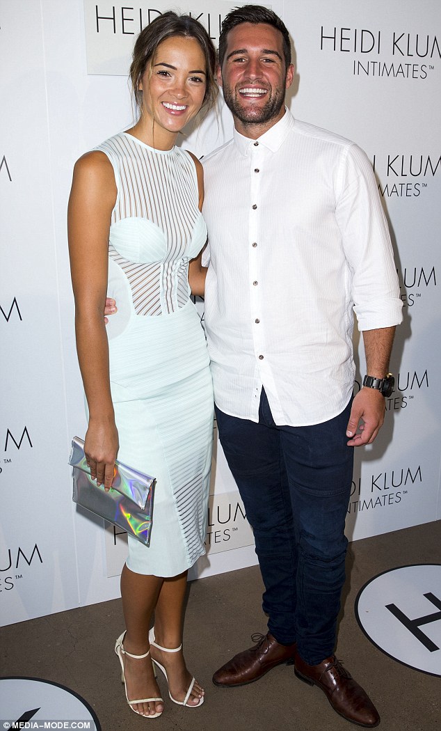 Loved up: Big Brother reality stars Travis Lunardi and Aisha McKinnon revealed to Daily Mail Australia on Monday that things were still going strong since leaving the house