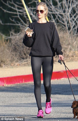 Rosie walking her dachshunds in LA